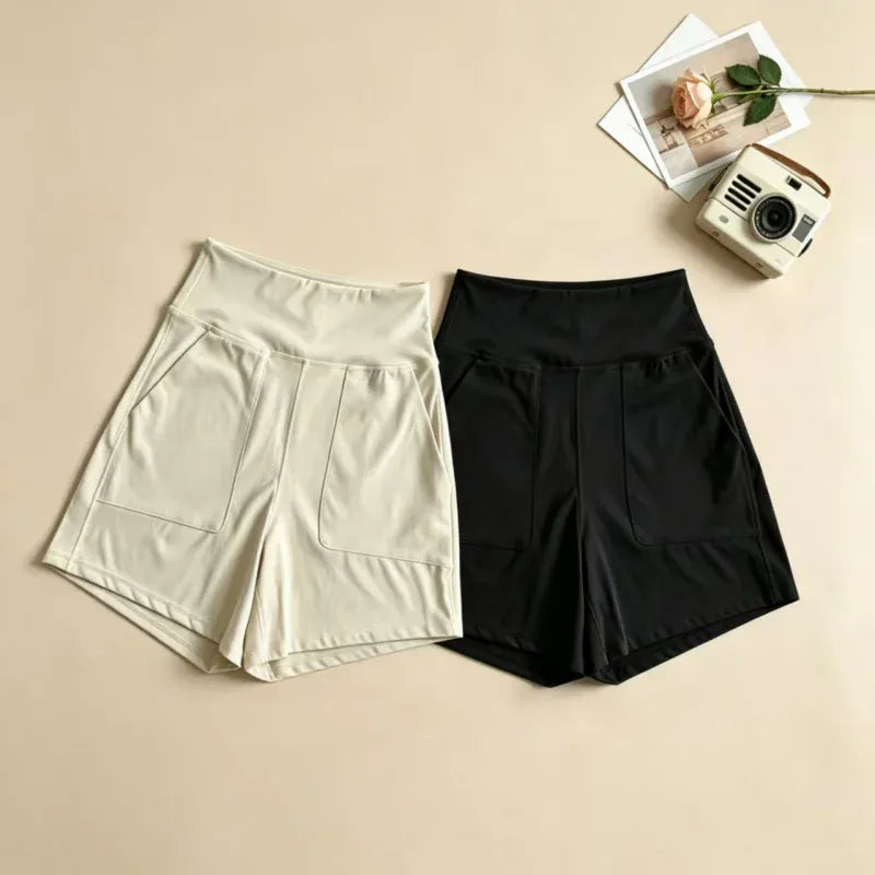 Women's High Waist Pocket Shorts/ Quick Dry Breathable Shorts