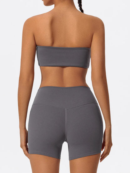 Women's Two Piece Fitness Sports Set / Yoga Gym Outfit / Strapless Bra ( Victorious Nakama Power Bra)