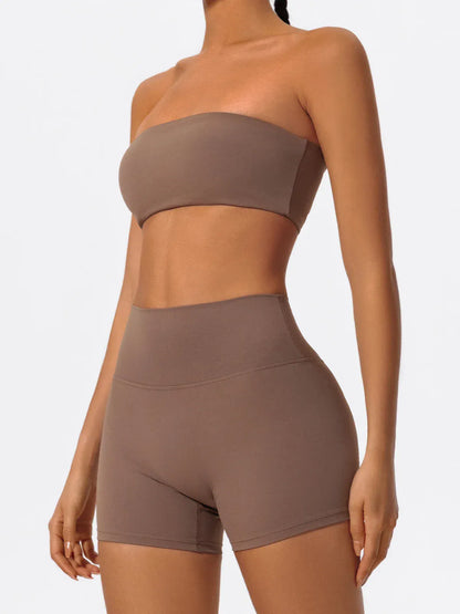 Women's Two Piece Fitness Sports Set / Yoga Gym Outfit / Strapless Bra ( Victorious Nakama Power Bra)