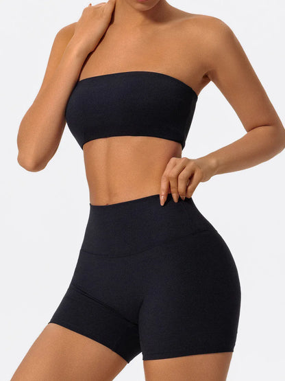 Women's Two Piece Fitness Sports Set / Yoga Gym Outfit / Strapless Bra ( Victorious Nakama Power Bra)