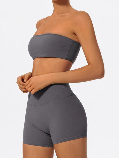 Women's Two Piece Fitness Sports Set / Yoga Gym Outfit / Strapless Bra ( Victorious Nakama Power Bra)