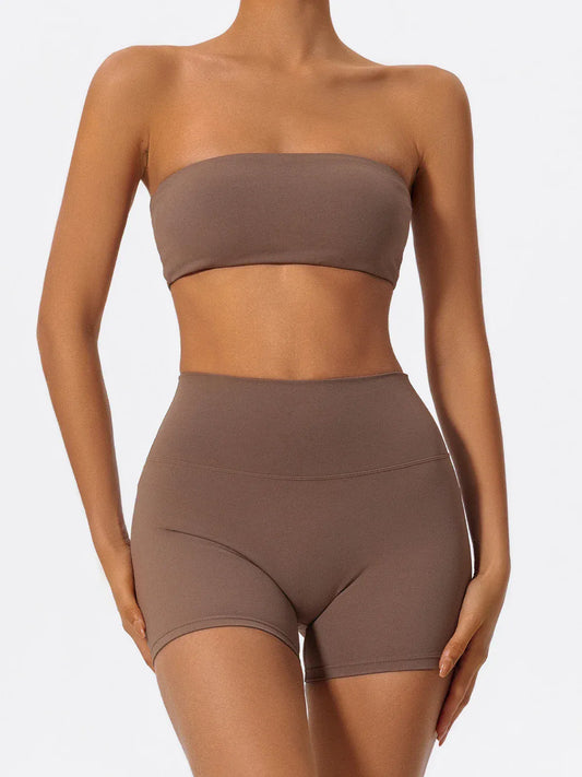 Women's Two Piece Fitness Sports Set / Yoga Gym Outfit / Strapless Bra ( Victorious Nakama Power Bra)