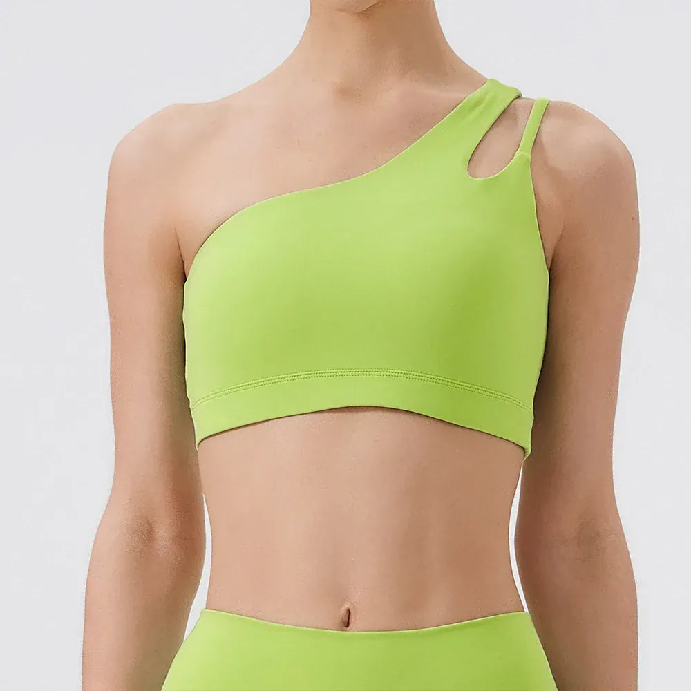 Women Sports Bra/ Push Up Fitness Bras/ One Shoulder Shockproof (Victorious Cosmo Surge)