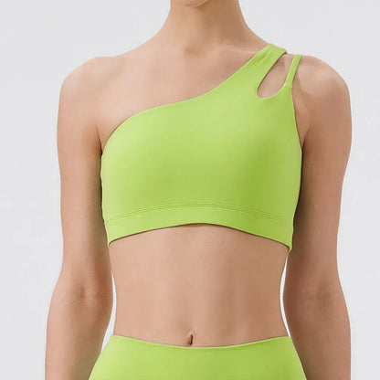 Women Sports Bra/ Push Up Fitness Bras/ One Shoulder Shockproof (Victorious Cosmo Surge)