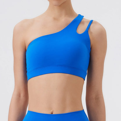Women Sports Bra/ Push Up Fitness Bras/ One Shoulder Shockproof (Victorious Cosmo Surge)
