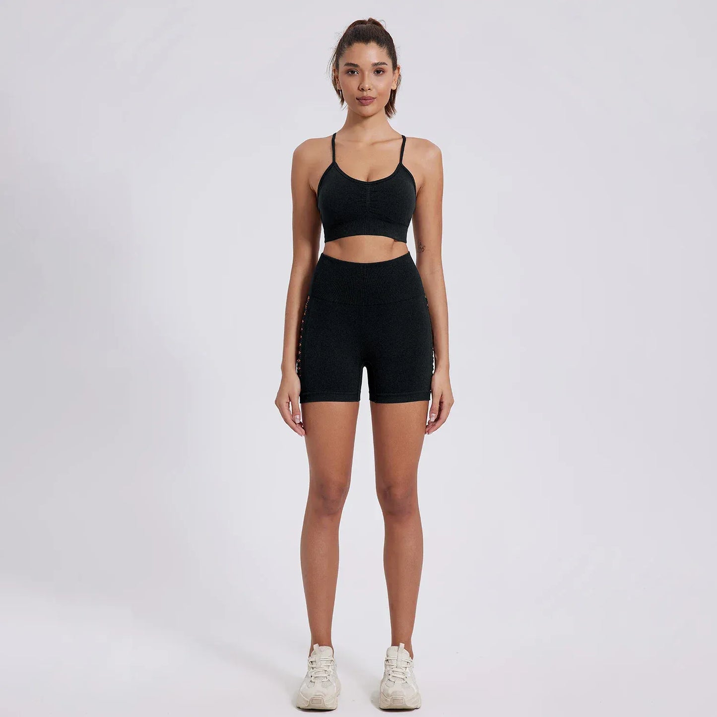 Women Tie Dye Hollow Seamless Yoga Shorts (Victorious EvoCore Shorts)