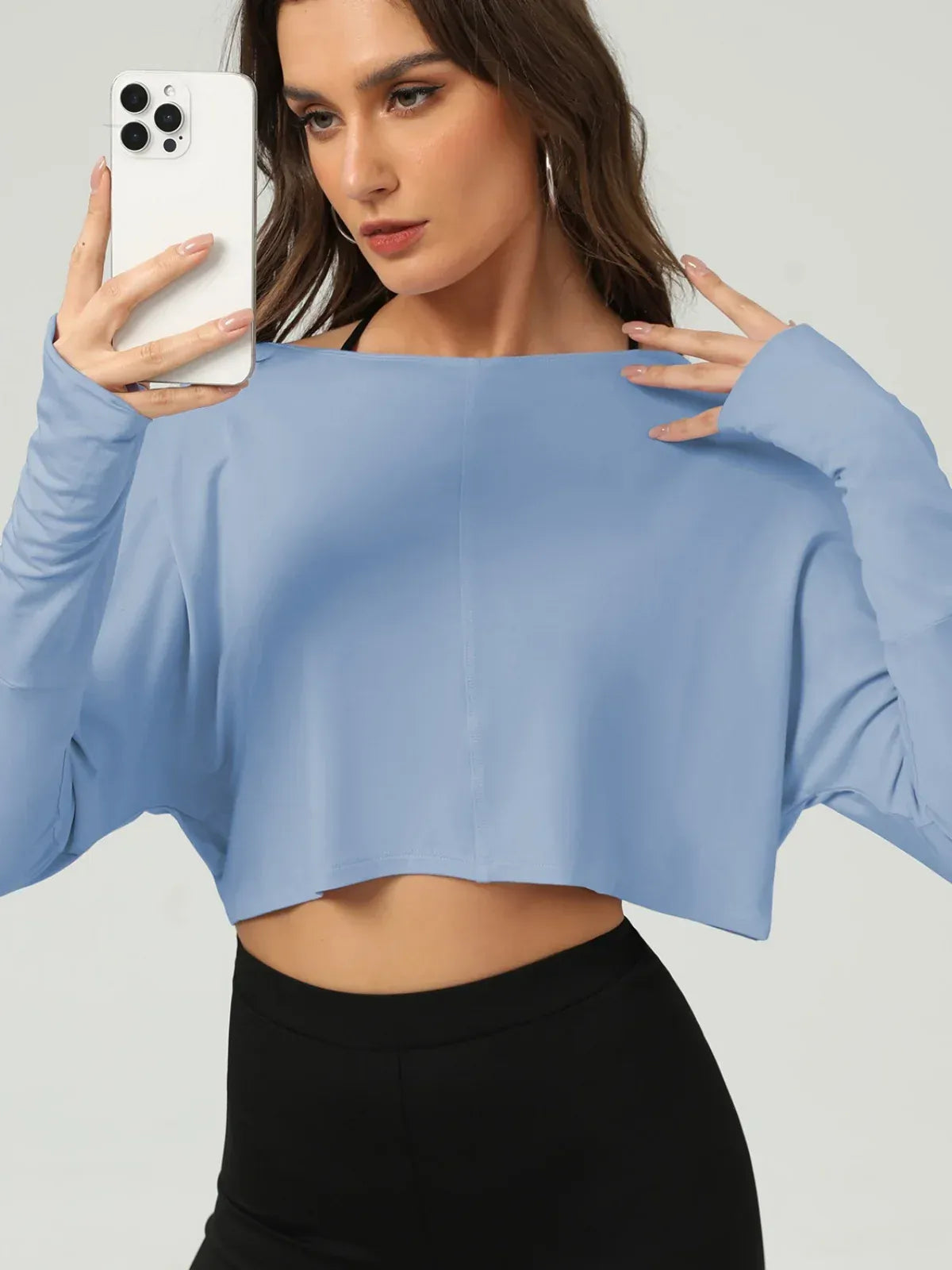 Yoga Shirts Women Long Sleeve Hollow Out Backless Crop Top (Victorious NeuraFit)