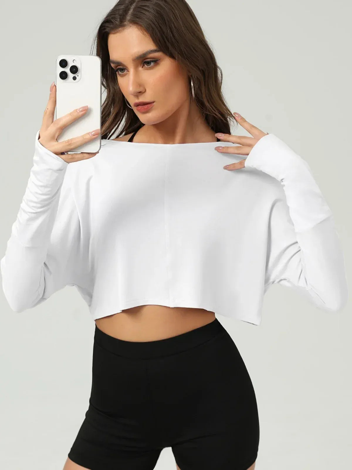 Yoga Shirts Women Long Sleeve Hollow Out Backless Crop Top (Victorious NeuraFit)