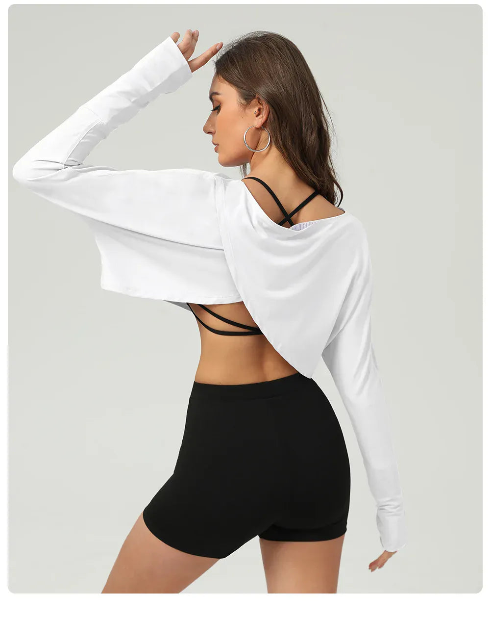 Yoga Shirts Women Long Sleeve Hollow Out Backless Crop Top (Victorious NeuraFit)