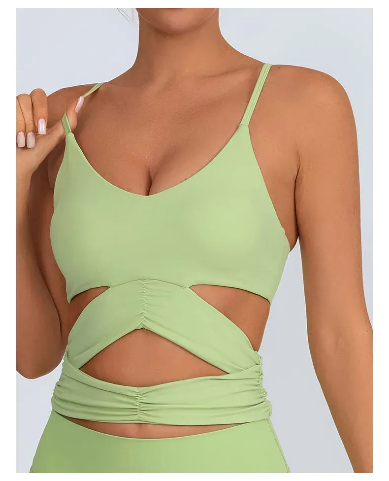 Yoga Vest Women's / Chest Pad Hollow Bra/ (Victorious Pulse Tech Support)