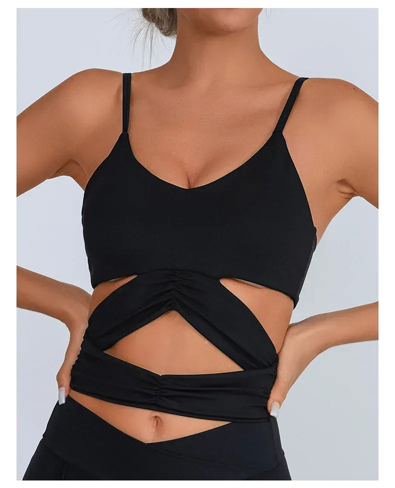 Yoga Vest Women's / Chest Pad Hollow Bra/ (Victorious Pulse Tech Support)