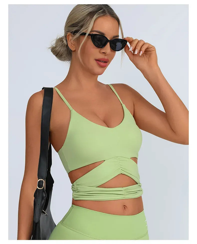 Yoga Vest Women's / Chest Pad Hollow Bra/ (Victorious Pulse Tech Support)