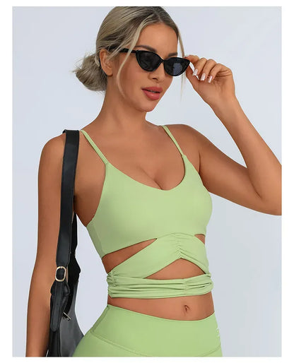 Yoga Vest Women's / Chest Pad Hollow Bra/ (Victorious Pulse Tech Support)