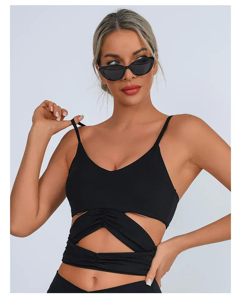 Yoga Vest Women's / Chest Pad Hollow Bra/ (Victorious Pulse Tech Support)