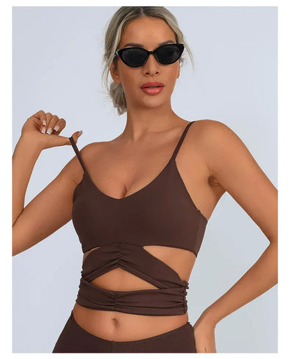 Yoga Vest Women's / Chest Pad Hollow Bra/ (Victorious Pulse Tech Support)