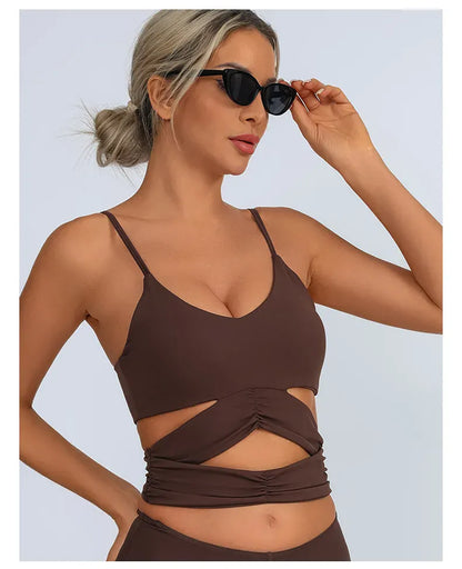 Yoga Vest Women's / Chest Pad Hollow Bra/ (Victorious Pulse Tech Support)