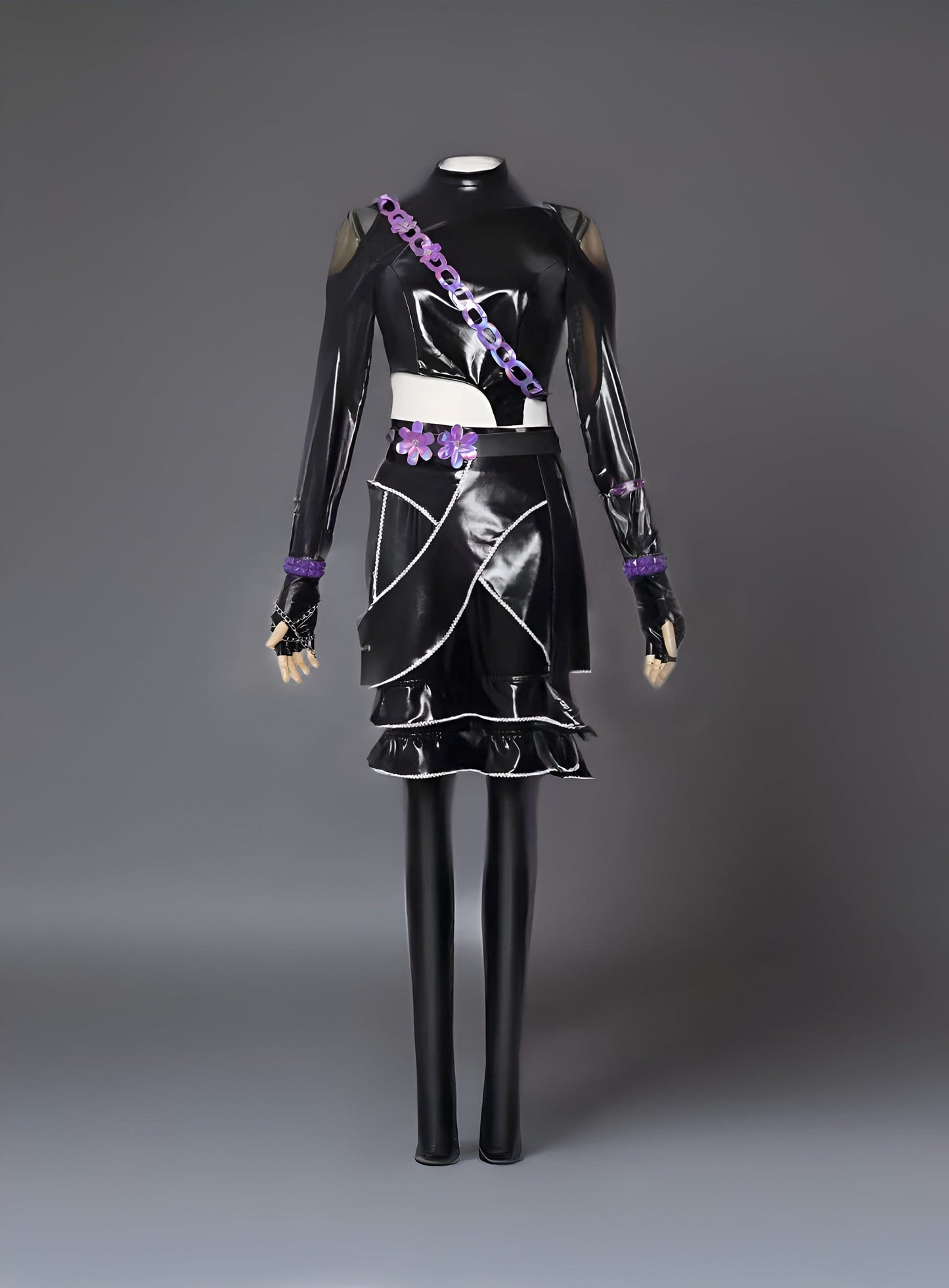 Zoey Costume No Wig / kids 110 Kpop Demons Hunters Rumi, Zoey, Mira Cosplay - Black Outfits